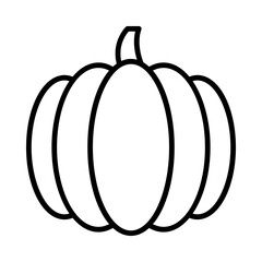 Pumpkin Isolated Silhouette Solid Line Icon with pumpkin, all-hallows-eve, all-saints-eve, halloween, spooky, trick-or-treating Infographic Simple Vector Illustration
