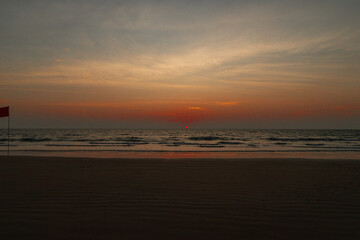 The sunset at Goa Beach