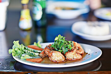 asian food in a cafe, restaurant leisure enjoyment