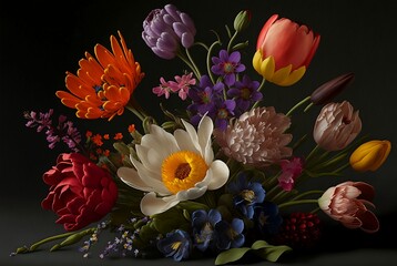 Fresh flowers on a neutral background.