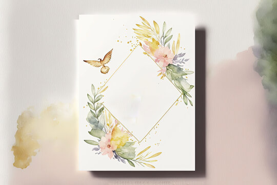 Baptism Celebration with Dove - Watercolour (Generative Art - AI)