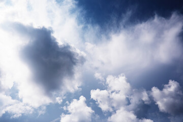 Sky landscape with clouds in pastel colors