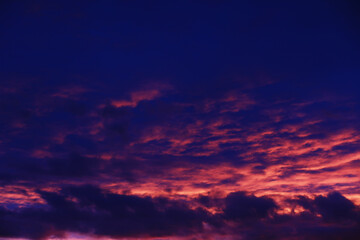Sky landscape with clouds in pastel colors