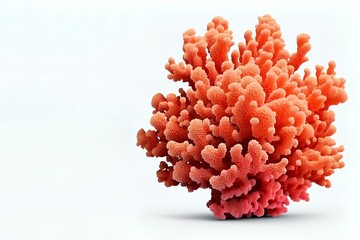 Coral isolated on white background. 3D rendering of a coral, a marine invertebrate isolated on white background. generative ai - obrazy, fototapety, plakaty