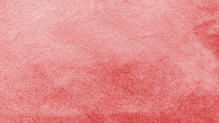 Red velvet background or velour flannel texture made of cotton or wool with soft fluffy velvety satin fabric cloth rose gold metallic color material