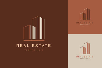 Set of real estate property logo vector design template with different color style