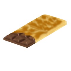 Chocolate bar illustration. Delicious dark chocolate