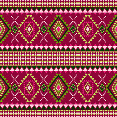 Geometric ethnic pattern, clothing fabric textiles  embroidery vector 