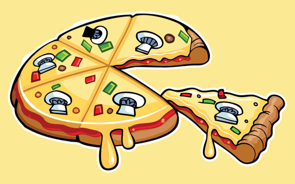 Illustration of pizza - pizza vector - pizza drawing by OWPictures on  Dribbble