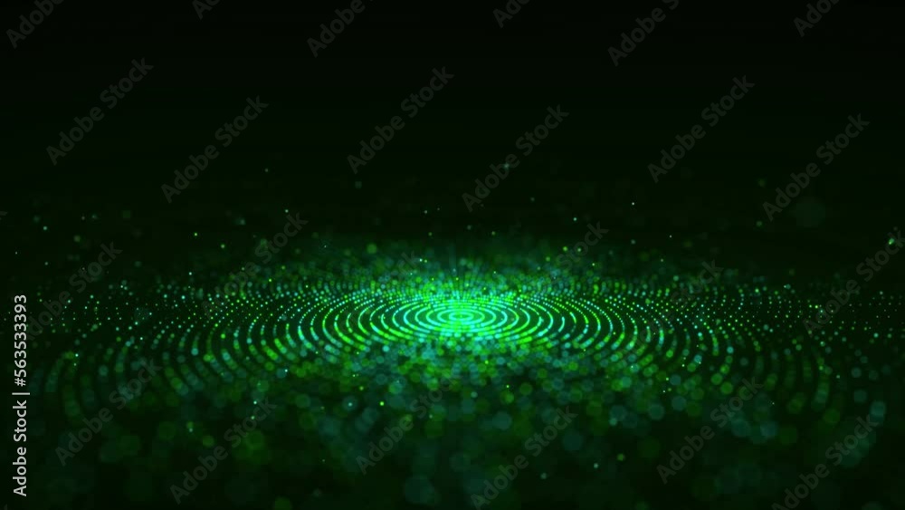 Poster futuristic of circular flow of particles. digital cyberspace. network connections structure. 3d rend