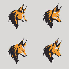 Fototapeta na wymiar 4 variants of fox vector logo
