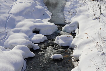 冬景色の豊平川