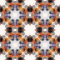 Pixel mosaic seamless pattern design, Repeat textile design. Fabric print