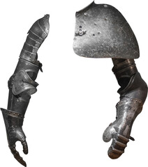 Isolated PNG cutout of a medieval knight armor on a transparent background, ideal for photobashing,...