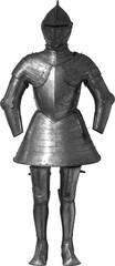 Isolated PNG cutout of a medieval knight armor on a transparent background, ideal for photobashing, matte-painting, concept art