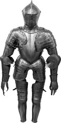 Isolated PNG cutout of a medieval knight armor on a transparent background, ideal for photobashing, matte-painting, concept art