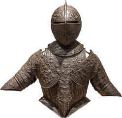 Isolated PNG cutout of a medieval knight armor on a transparent background, ideal for photobashing, matte-painting, concept art