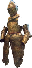 Isolated PNG cutout of a medieval knight armor on a transparent background, ideal for photobashing, matte-painting, concept art