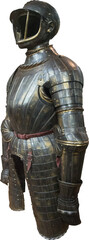 Isolated PNG cutout of a medieval knight armor on a transparent background, ideal for photobashing, matte-painting, concept art