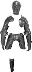 Isolated PNG cutout of a medieval knight armor on a transparent background, ideal for photobashing, matte-painting, concept art