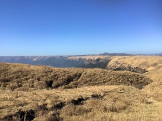 Fototapeta premium Landscape of the outer rim of the Mount Aso caldera in Kumamoto, Japan