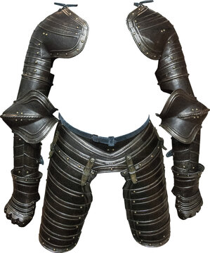 Isolated PNG cutout of a medieval knight armor on a transparent background, ideal for photobashing, matte-painting, concept art