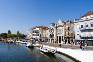 canal in Aveiro portugal with boats