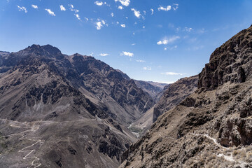 colca canyon landscape with sky