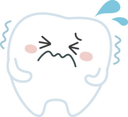 むずむずしているかわいい歯のイラスト