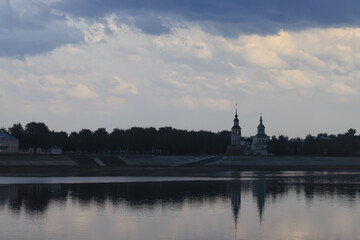 Fototapeta na wymiar veliky ustyug church landscape russia north religion architecture