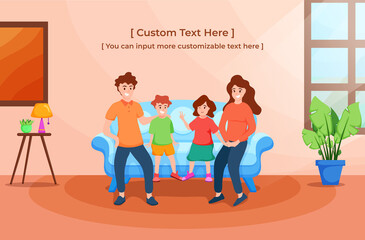 Father,Mother,daughter and son sitting on sofa,talking together,family time,