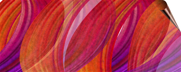 unique background design of paint splashes and brush strokes with transparent media and page curl