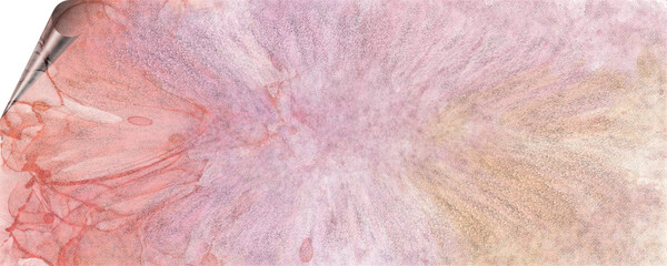 unique background design of paint splashes and brush strokes with transparent media and page curl