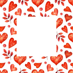 frame with hearts