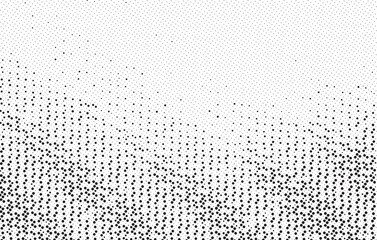 Monochrome Dots Background. Fade Texture. Vintage Pop-art Backdrop. Grunge Black and White Overlay. Vector illustration