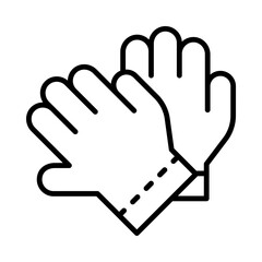 Gloves Isolated Silhouette Solid Line Icon with gloves, agriculture, farm, gardening, gardening-gloves, horticulture Infographic Simple Vector Illustration