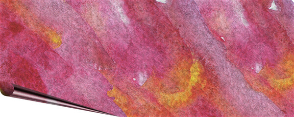 unique background design of paint splashes and brush strokes with transparent media and page curl