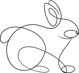 Rabbit Line Drawing vector