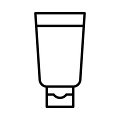 Tube Isolated Silhouette Solid Line Icon with tube, beauty, cosmetics, makeup, skincare, makeup-contianer Infographic Simple Vector Illustration
