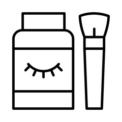 Eye-Shadow Isolated Silhouette Solid Line Icon with eye-shadow, beauty, cosmetics, ecommerce, eyeliner, makeup Infographic Simple Vector Illustration