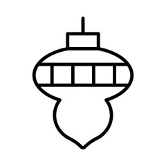 Bauble Isolated Silhouette Solid Line Icon with bauble, chirstmas-tree, christmas, christmas-decoration, festive, ornament Infographic Simple Vector Illustration