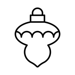 Bauble Isolated Silhouette Solid Line Icon with bauble, chirstmas-tree, christmas, christmas-decoration, festive, ornament Infographic Simple Vector Illustration