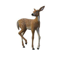 3d render little deer faun