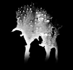 Pure milk splash isolated on black background. Royalty high-quality free stock photo image of overlays realistic milk splash, Hydro explosion, aqua dynamic motion element spray droplets