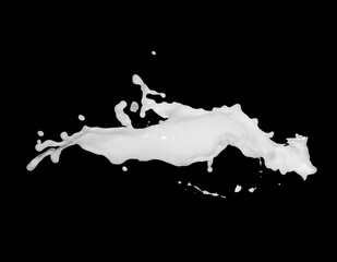Pure milk splash isolated on black background. Royalty high-quality free stock photo image of...