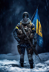 Generative AI Illustration of Soldiers in Ukraine war