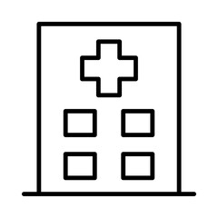 Obraz premium Hospital Isolated Silhouette Solid Line Icon with hospital, doctor, emergency, medical, medicine Infographic Simple Vector Illustration