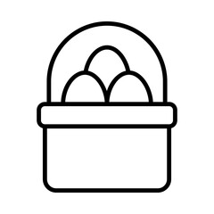 Fototapeta premium Easter Isolated Silhouette Solid Line Icon with easter, breakfast, chicken, easter-egg, easter-eggs, eggs Infographic Simple Vector Illustration