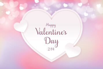 バレンタインのメッセージカード（ピンク系）