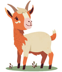 Goat vector farm animal, cute children's story book style illustration